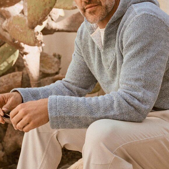 Faherty Beach Terry Whitewater Hoodie - Med - Picture 5 of 8